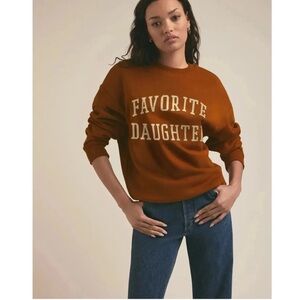 Favorite Daughter Rust Crew Neck Sweater